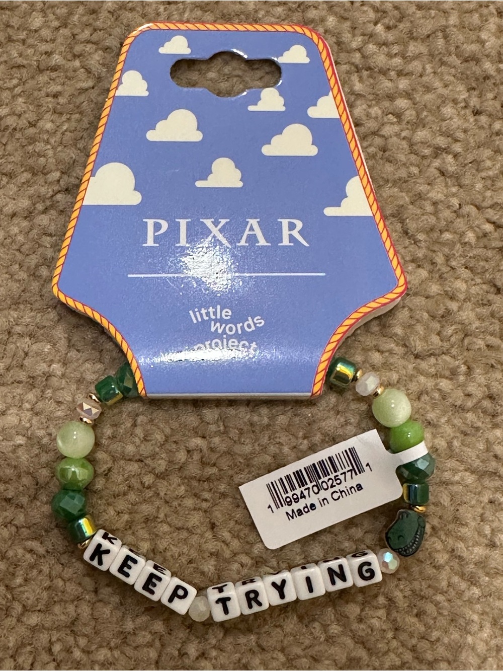 Little Words Project x Pixar Toy Story Rex 'Keep Trying' Bracelet EXCLUSIVE